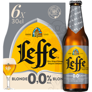 Leffe - Blond 0.0% Alcoholvrij Belgisch Abdijbier - Fles - JUMBO