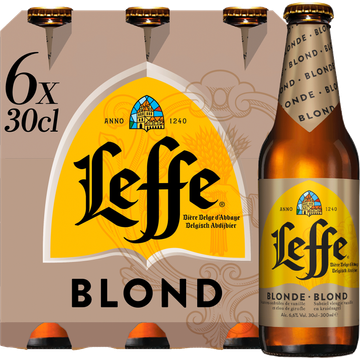 Leffe - Blond Belgisch Abdijbier - Fles - 6 x 300ML - JUMBO