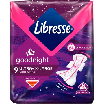 Libresse Ultra Thin Goodnight Extra Wing Maandverband 9 Stuks - JUMBO