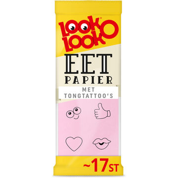 Look-O-Look Eetpapier met 6 Tongtattoo's - JUMBO