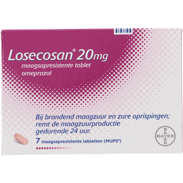 Losecosan maagsapresistente tabletten bij brandend maagzuur 20mg