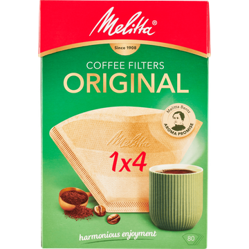 Melitta Original Koffiefilters 1x4 Bruin 80 stuks - JUMBO