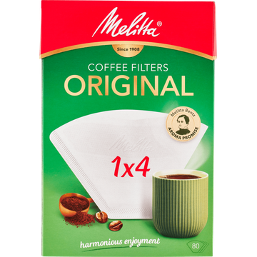 Melitta Original koffiefilters 1x4 Wit 80 stuks - JUMBO