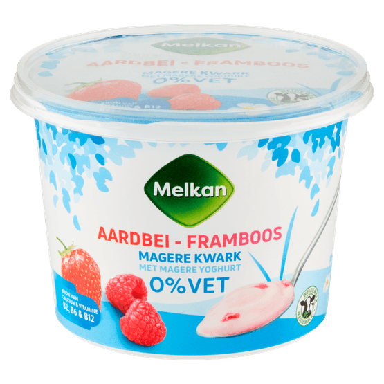 Melkan Magere kwark aardbei-framboos - Dirk