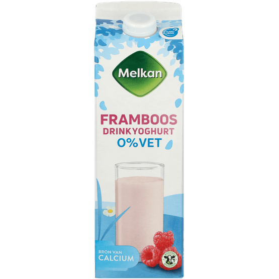 Melkan Zuiveldrink framboos 0% vet - Dirk