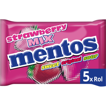 Mentos Aardbei Mix Vegan 5-pack - JUMBO