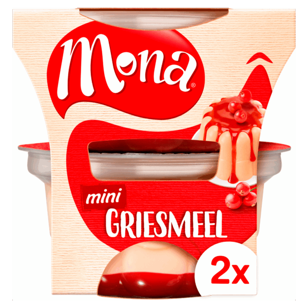 Mona Duopudding griesmeel-rode bessensaus - PLUS
