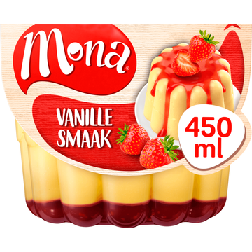 Mona Vanillesmaak Pudding met Aardbeiensaus - JUMBO