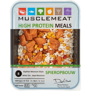 Muscle Meat High Protein Meals Kipfilet Mexican Style Witte Rijst - Mais Mexicana - JUMBO