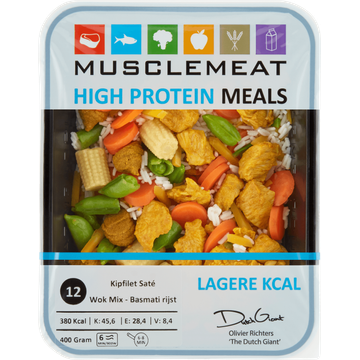 Muscle Meat High Protein Meals Kipfilet Saté Wok Mix - Basmati Rijst - JUMBO