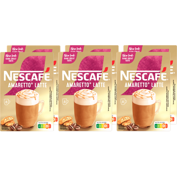 Nescafé Gold Amaretto Latte oploskoffie - 6 x 8 zakjes - JUMBO