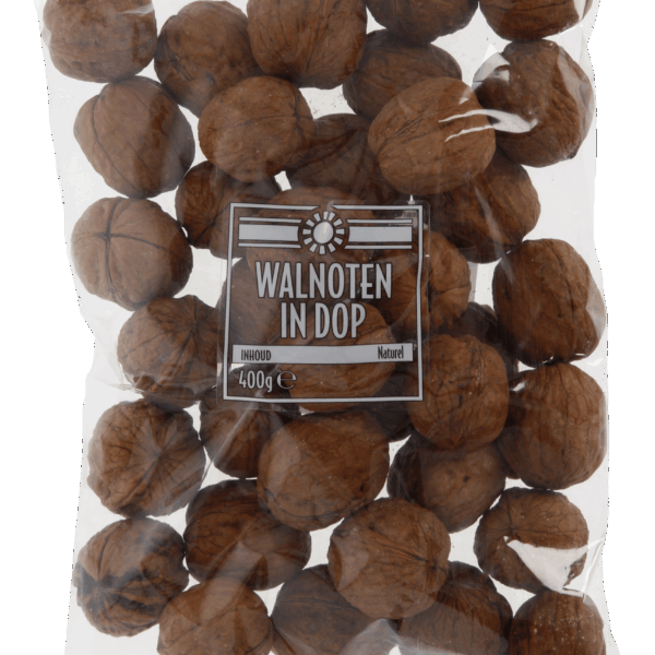 Neutraal Walnoten in dop ongebrand - PLUS