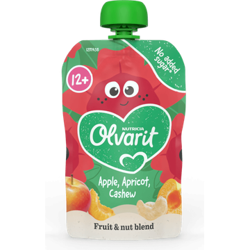 Olvarit 12+ Maanden Knijpfruit Appel Abrikoos Cashew - JUMBO