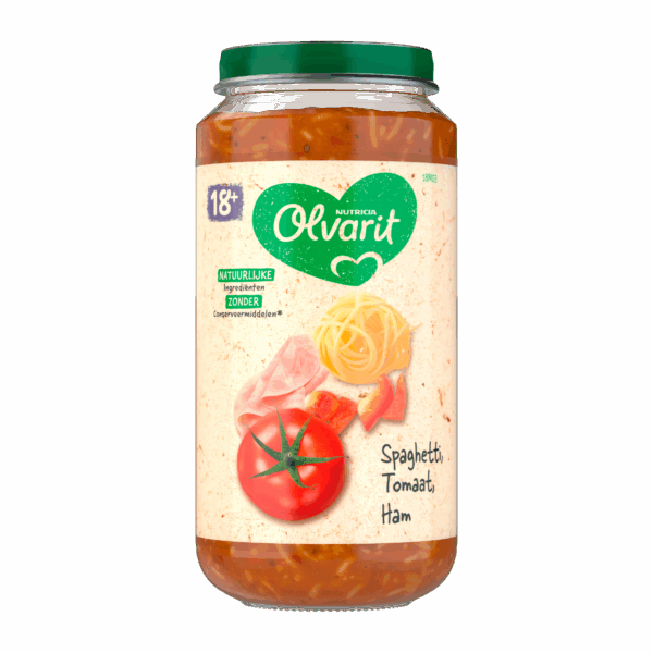 Olvarit 18+mnd Spaghetti Tomaat Ham - PLUS