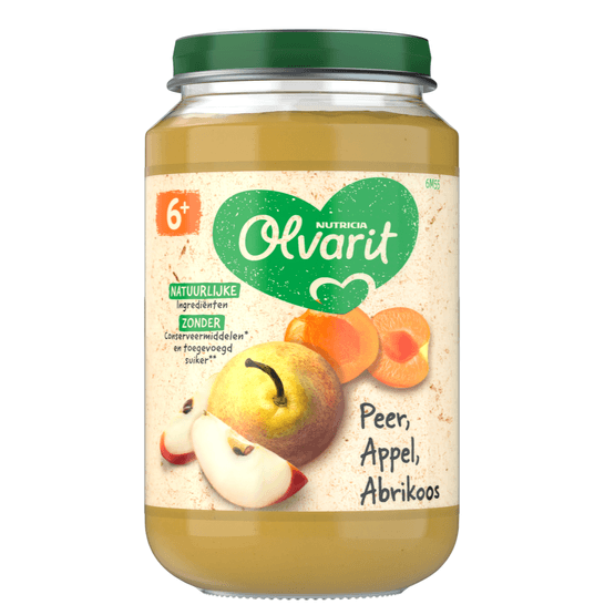 Olvarit 6+ Maanden Peer Appel Abrikoos - Dirk