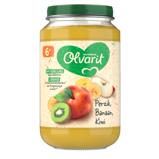Olvarit 6+ Maanden Perzik Banaan Kiwi - Dirk
