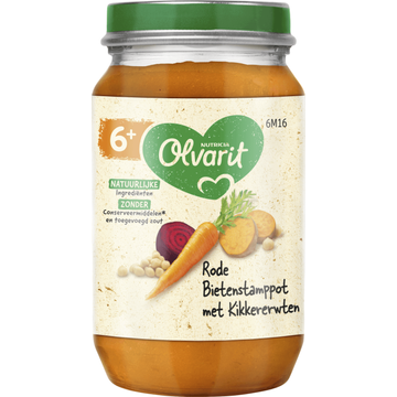 Olvarit 6+ Maanden Rode Bietenstamppot met Kikkererwten - JUMBO