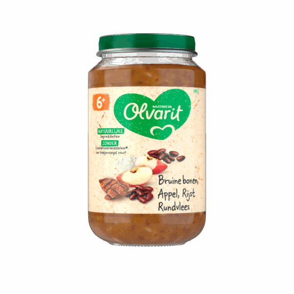 Olvarit 6+mnd Bruine Bonen Appel Rund Rijst - PLUS