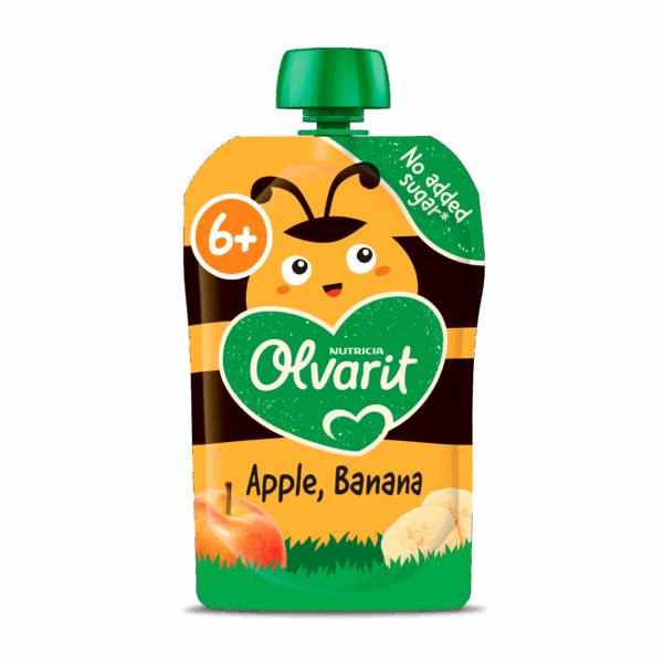 Olvarit 6+mnd Knijpfruit Appel Banaan - PLUS