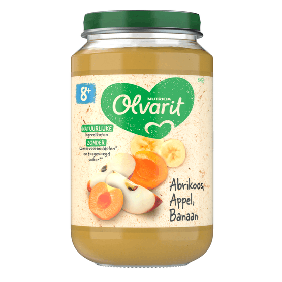 Olvarit 8+ Maanden Abrikoos Appel Banaan - Dirk