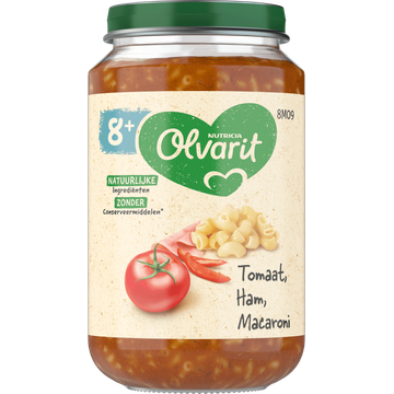 Olvarit 8+ Maanden Tomaat Ham Macaroni - JUMBO