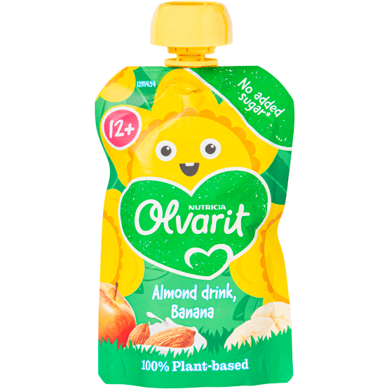 Olvarit Knijpfruit 12+ Maanden Amandeldrink Banaan - Dirk