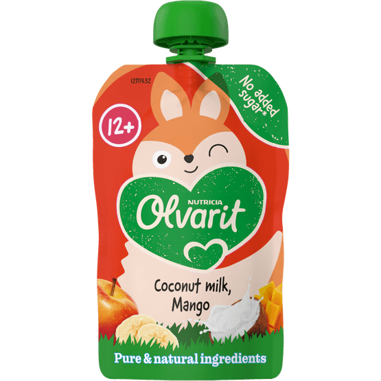 Olvarit Knijpfruit 12+ Maanden Kokosmelk Mango - Dirk