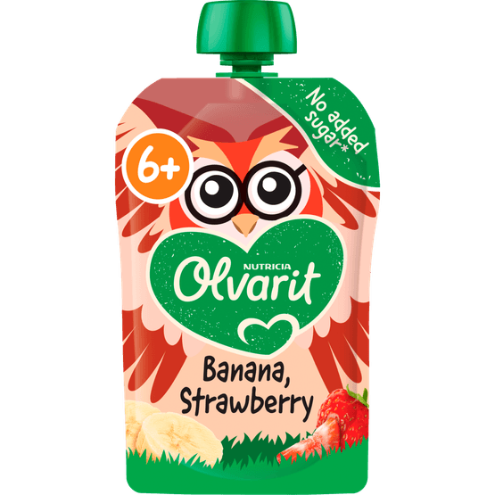 Olvarit Knijpfruit 6+ Maanden Banaan Aardbei - Dirk