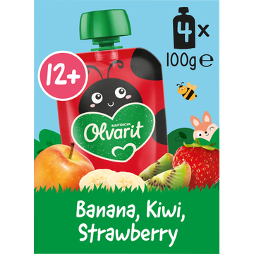 Olvarit Knijpfruit Banaan Kiwi Aardbei 12+ Maanden - JUMBO