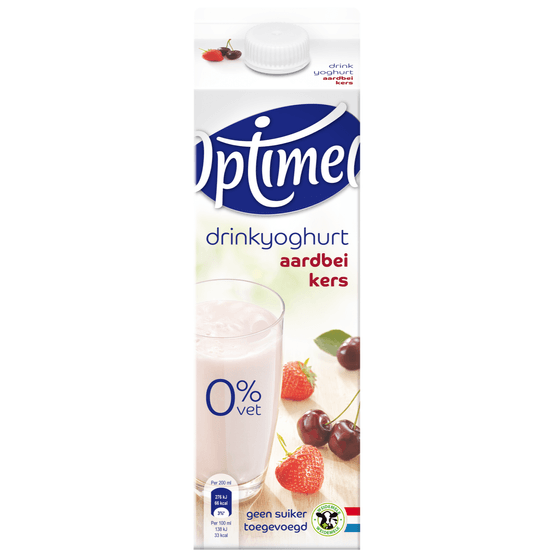 Optimel Drink aardbei-kers 0% vet - Dirk