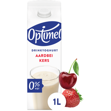 Optimel Drinkyoghurt Aardbei Kers 0% Vet - JUMBO