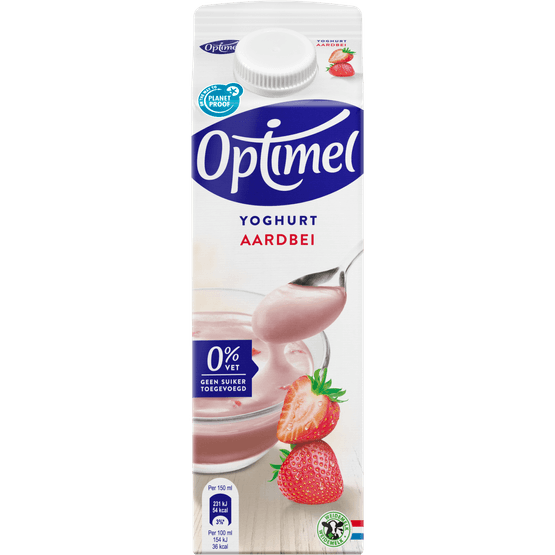 Optimel Yoghurt aardbei 0% vet - Dirk