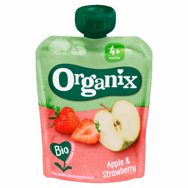 Organix Appel en Aardbei Bio 4+ - PLUS