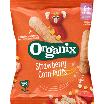 Organix Babysnack Strawberry Corn Puffs 6+M - JUMBO