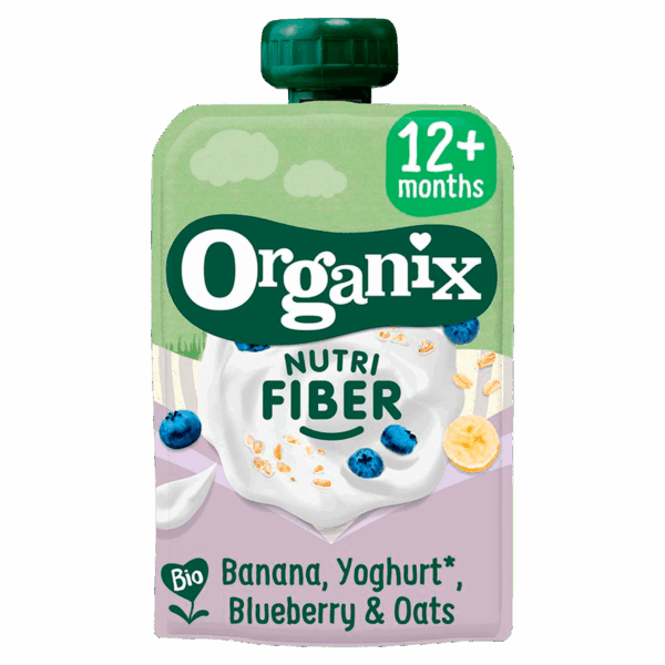 Organix Knijpfruit Banaan Yoghurt Bessen 12+m - PLUS