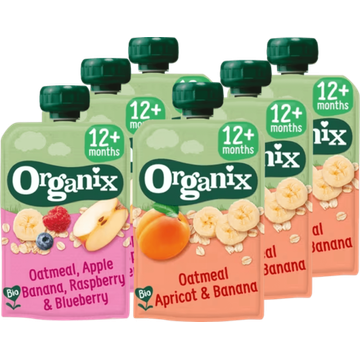 Organix Knijpfruit Oatmeal 12+m 2 Smaken Pakket 6 stuks - JUMBO