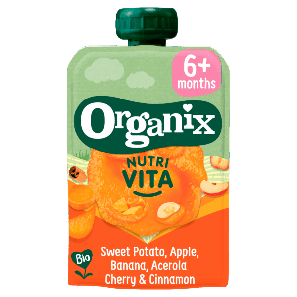 Organix Knijpfruit Zoete Aardappel Kaneel 6+m - PLUS