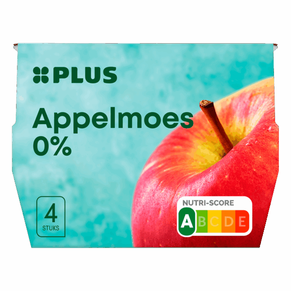 PLUS Appelmoes 0% 4-pack - PLUS