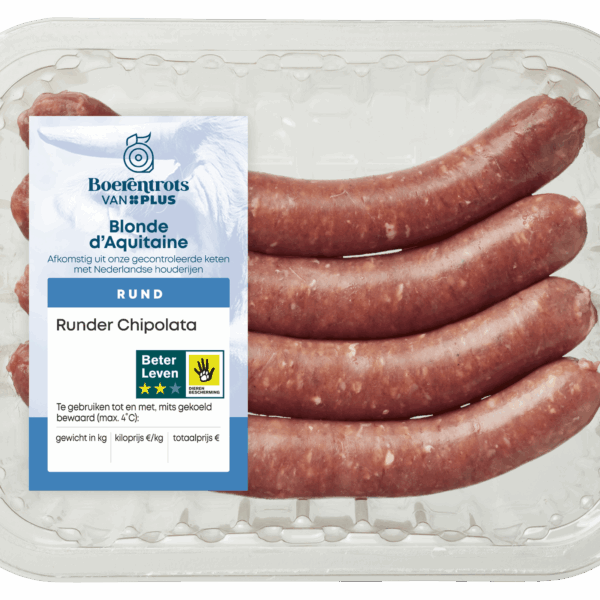 PLUS Boerentrots Runder Chipolata - PLUS