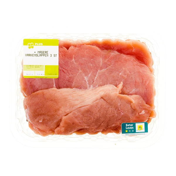 PLUS Boerentrots Varkenslappen mager 3 stuks - PLUS
