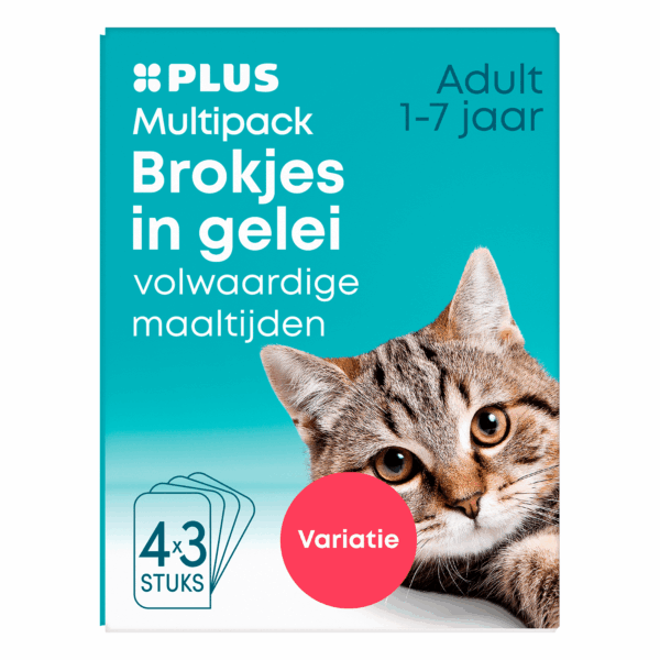 PLUS Brokjes in Gelei Multipack Vlees Adult - PLUS