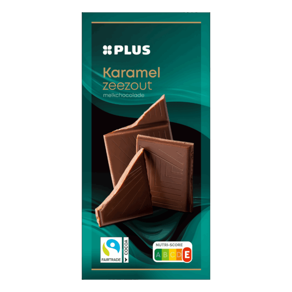 PLUS Chocoladereep Melk Karamel Zeezout - PLUS