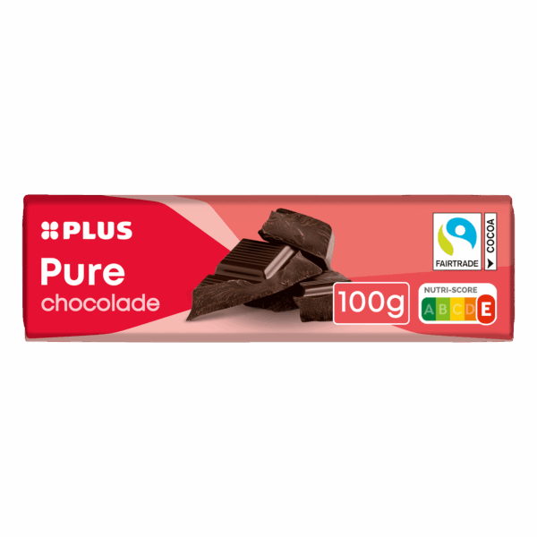 PLUS Chocoladereep puur Fairtrade - PLUS