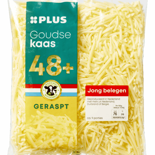 PLUS Goudse geraspte kaas jong belegen 48+ - PLUS