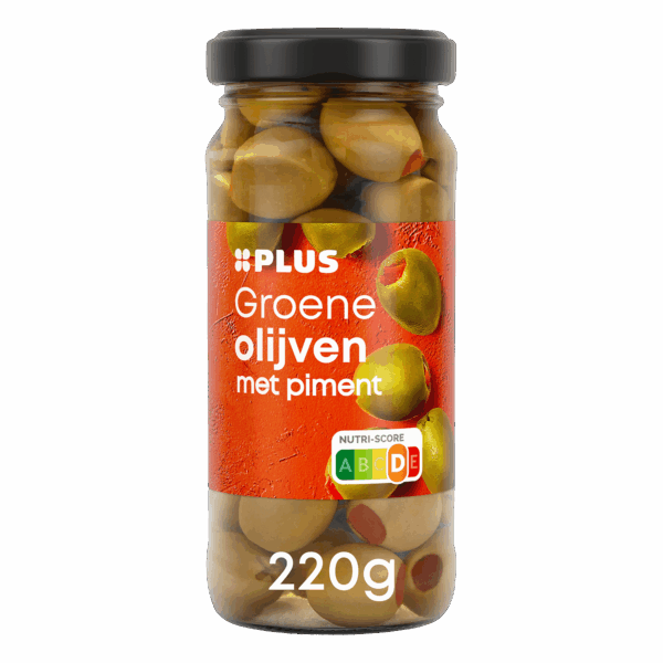 PLUS Groene olijven met piment - PLUS