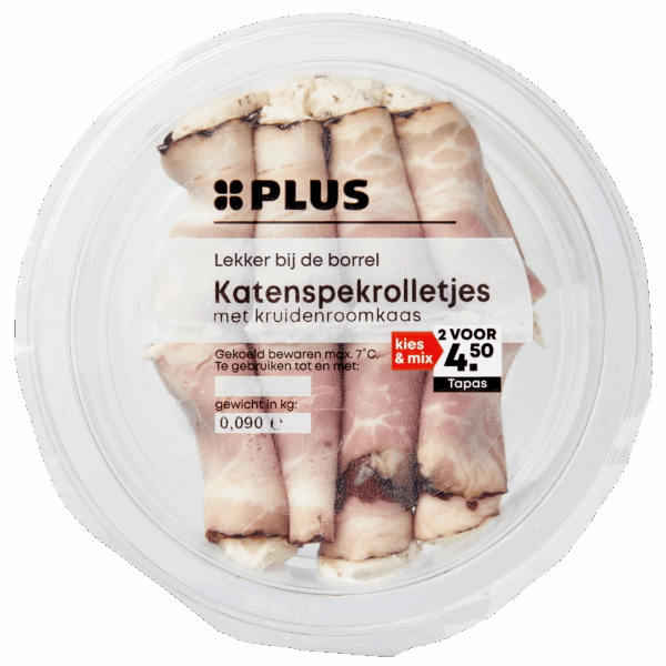 PLUS Katenspekrolletjes kruiden roomkaas - PLUS