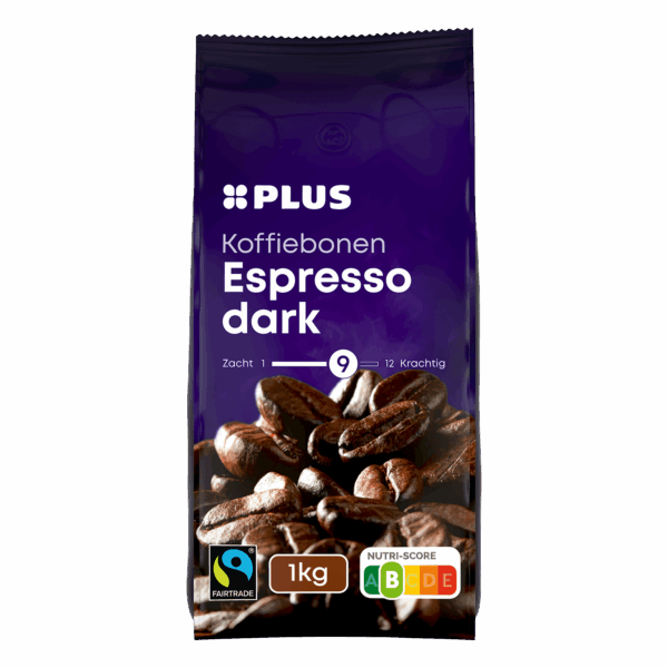 PLUS Koffiebonen Espresso dark fairtrade - PLUS