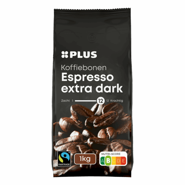 PLUS Koffiebonen espresso extra dark FT - PLUS