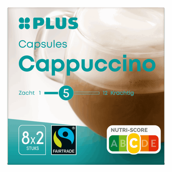 PLUS Koffiecapsules Cappuccino Fairtrade - PLUS