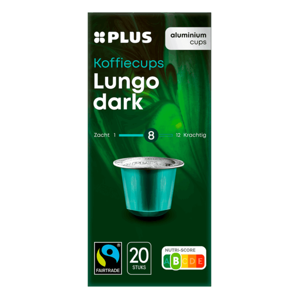 PLUS Koffiecups Lungo Dark Fairtrade - PLUS